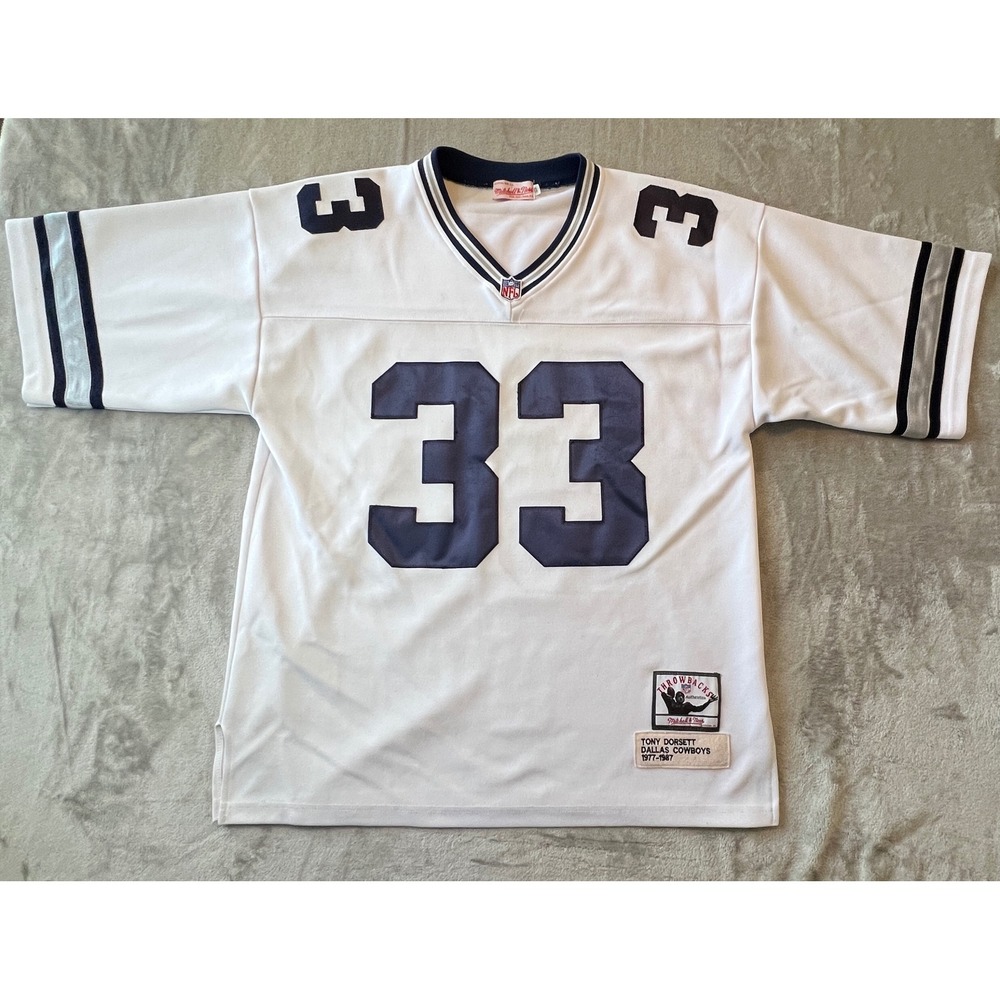 Mitchell & Ness Jersey Mens 52 White Tony Dorsett Dallas Cowboys Throwback 33